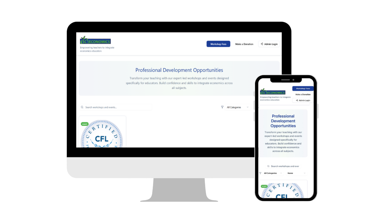 SC Economics website mockup