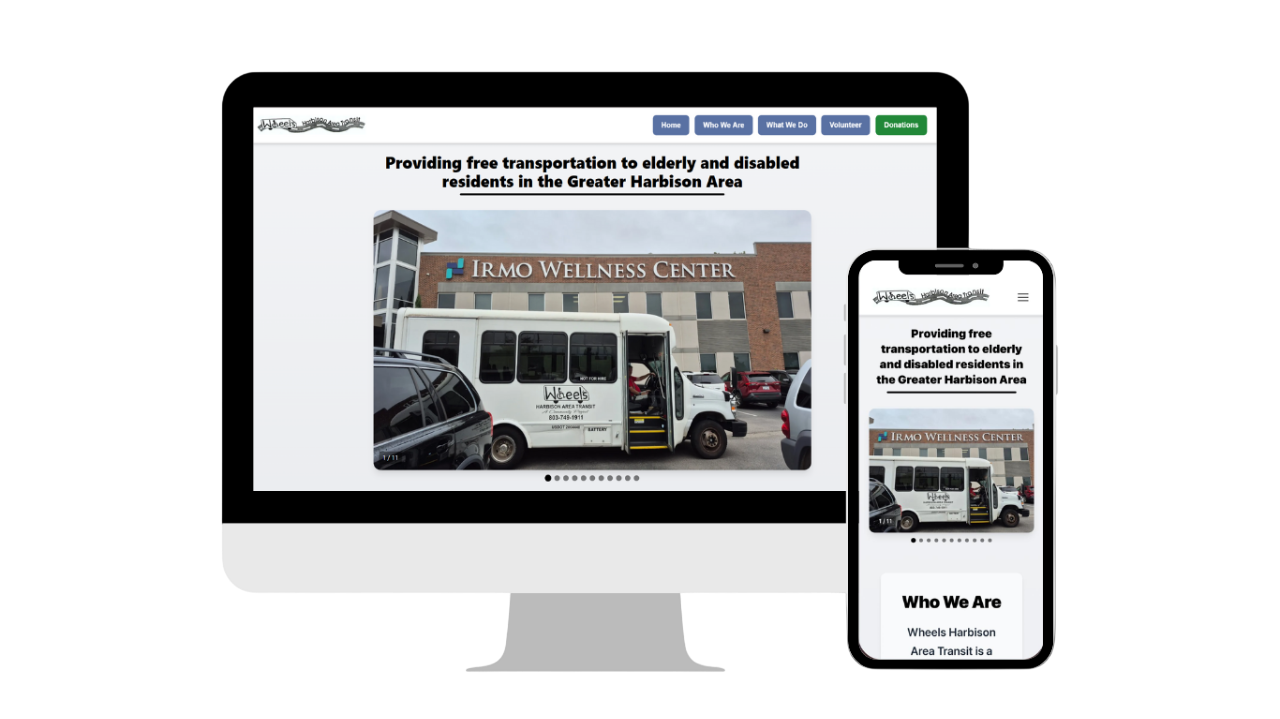 Wheels Harbison Area Transit website mockup